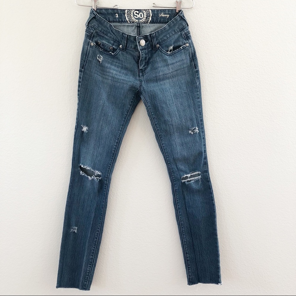 SO Distressed Denim Skinny Jean